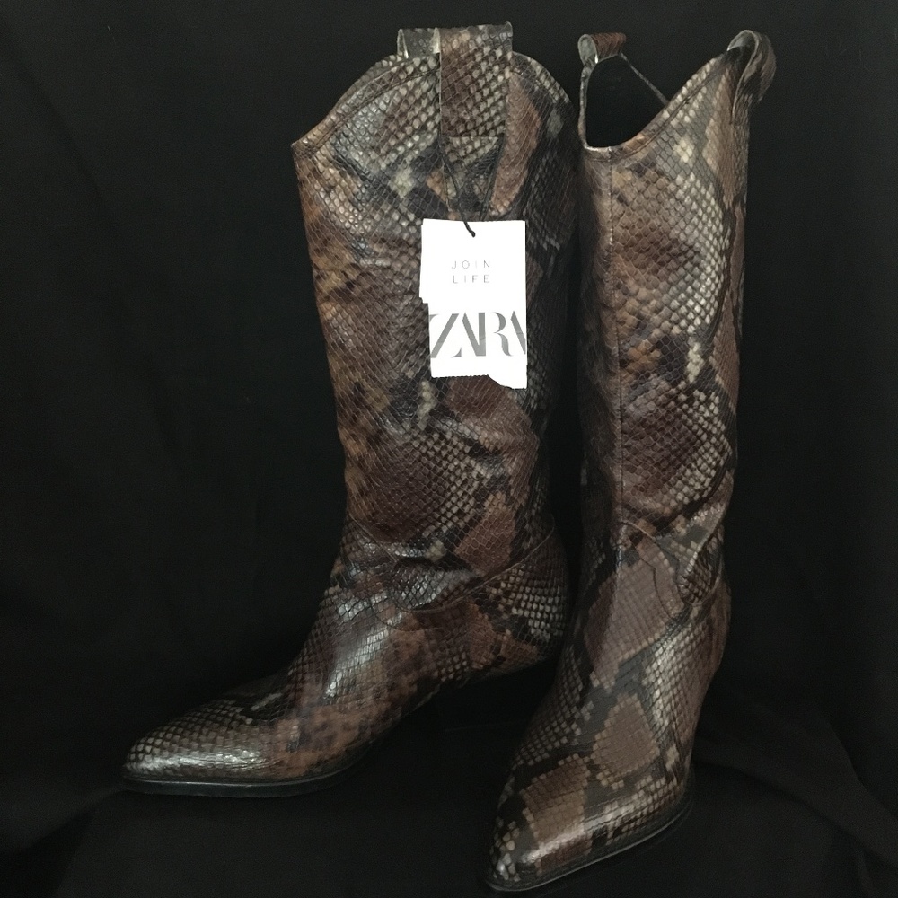 Zara Snake Skin Boots